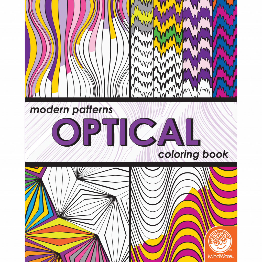 Mindware Modern Patterns Optical Adult Coloring Book (1024x1024), Png Download