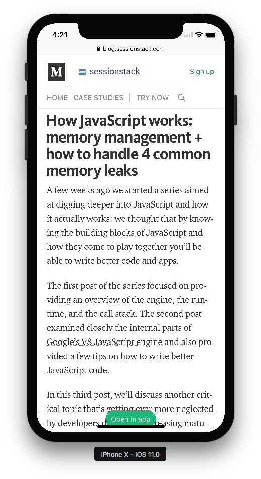Medium Article With Button Covering Page - Stripe Iphone Payment (545x964), Png Download