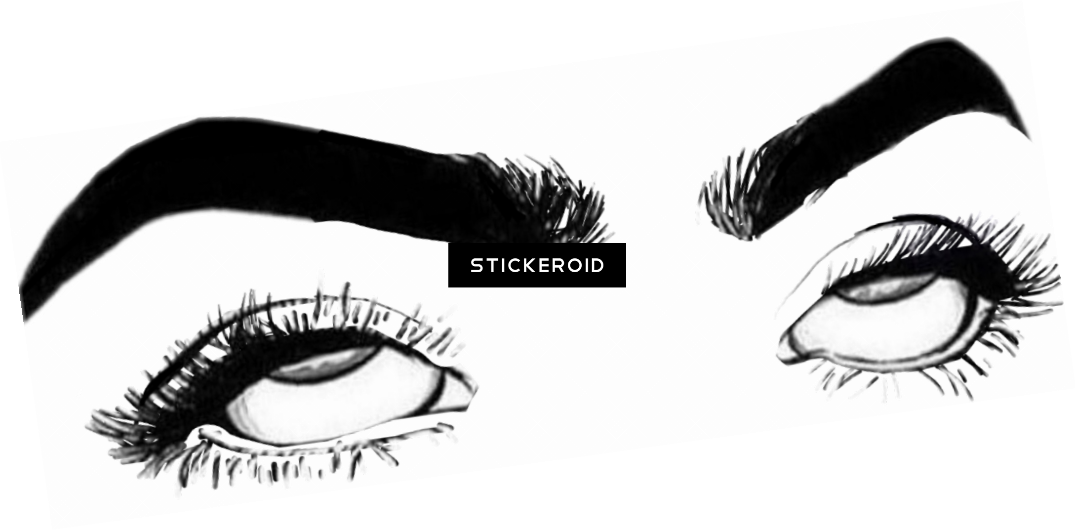 Eye Roll - Mascara (2177x1075), Png Download