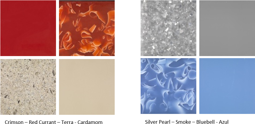 Avonite International Palette Samplesselection Of Warm - Solid Surface (855x434), Png Download