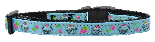Cupcakes Nylon Ribbon Collar Baby Blue Cat Safety (600x600), Png Download