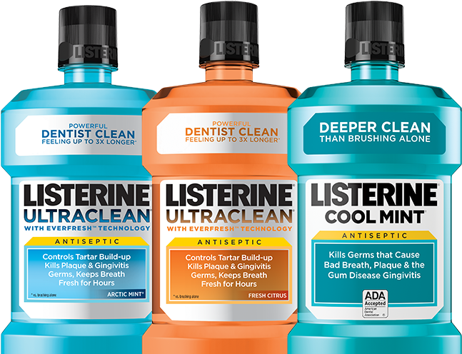 The Bold Evidence On Listerine® Antiseptic - Johnson & Johnson Mouthwash, Listerine Ultraclean (690x510), Png Download
