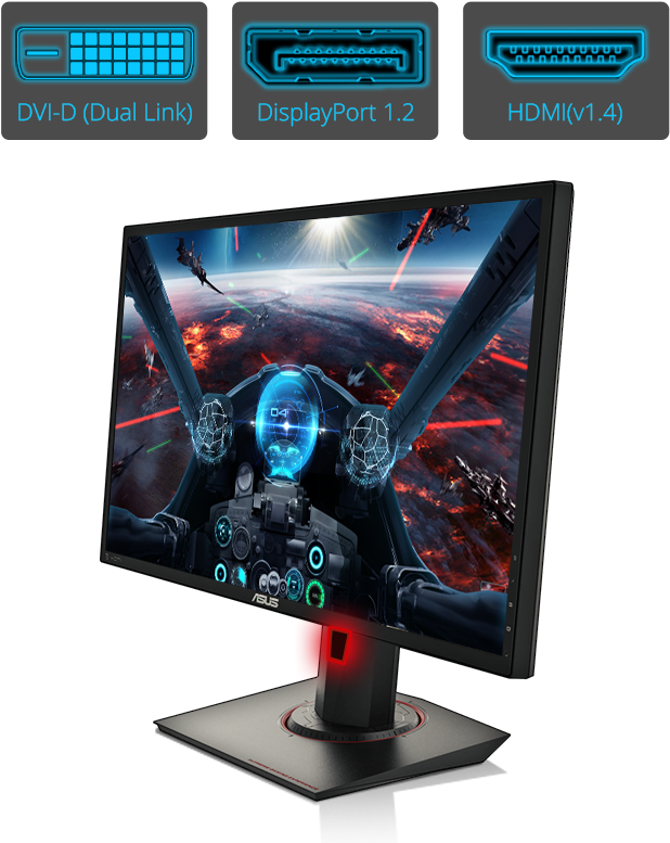 Rich Connectivity Options, A Narrow Bezel Design - Asus Mg24uq 23.6" 4k Ultra Hd Ips Black Computer Monitor (660x810), Png Download