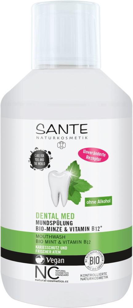 Sante Dental Med Mouthwash Organic Mint & Vitamin B12 - Sante Dental Med Toothpaste Vitamin B12 (432x1000), Png Download