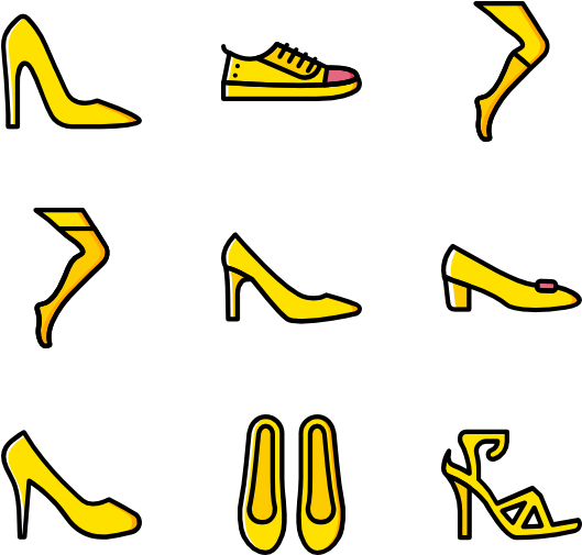 Woman Footwear - Yellow Shoes Icon (600x564), Png Download