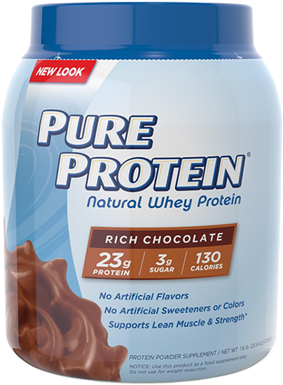 At A Glance - Pure Protein Natural Whey Protein (590x590), Png Download