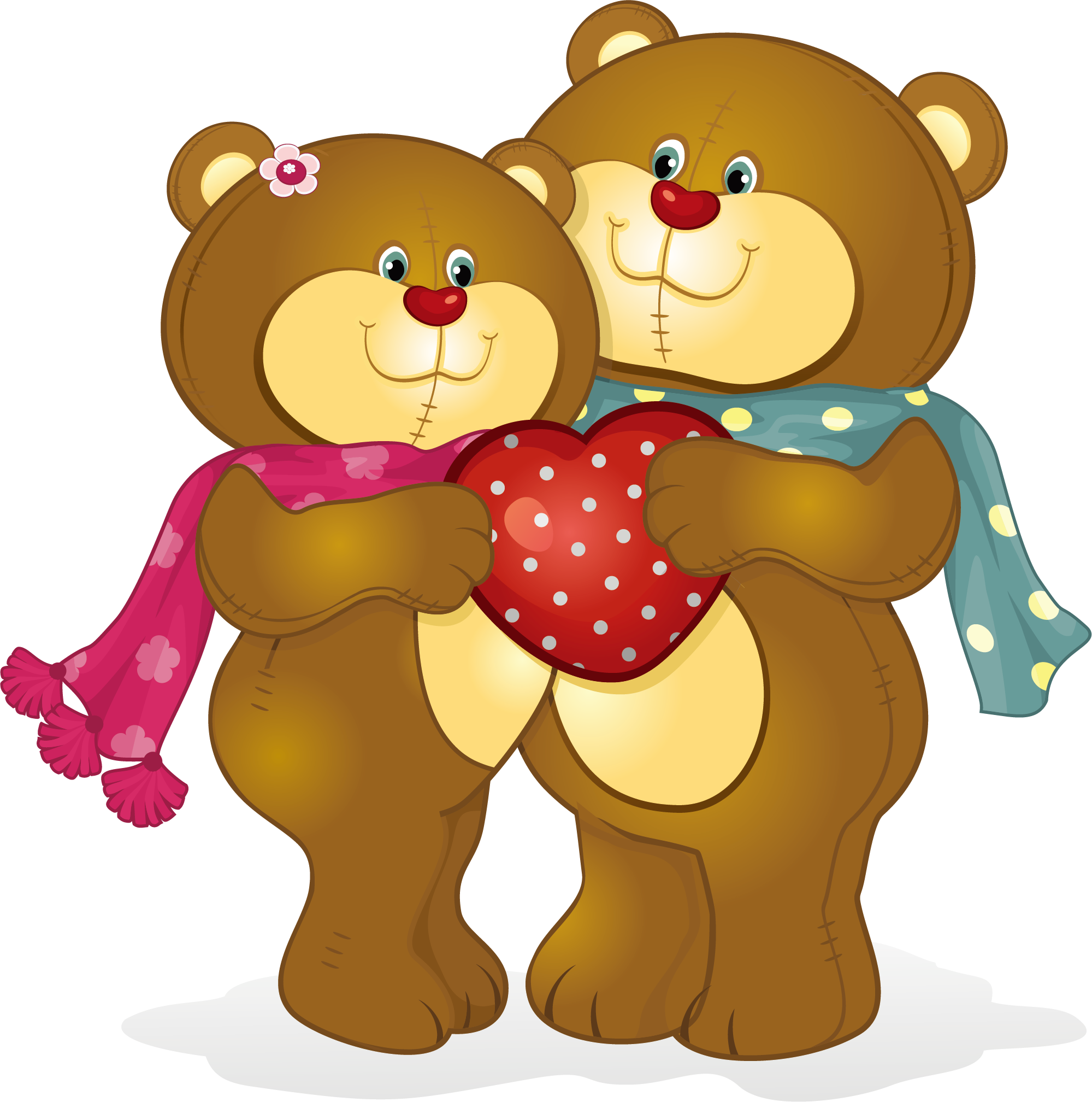 Teddy Bear Valentines Day Vinegar Valentines Clip Art - Love Bears Cartoon (1999x2016), Png Download