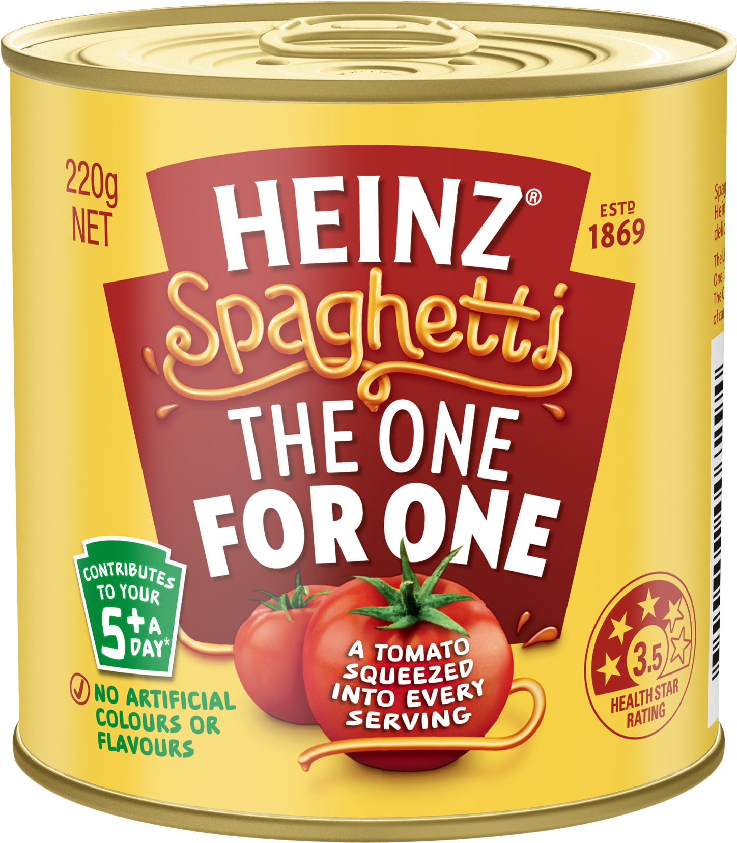 Heinz Spaghetti In Tomato Sauce 130g - Heinz Spaghetti Tomato & Cheese Sauce 220g (1713x1713), Png Download