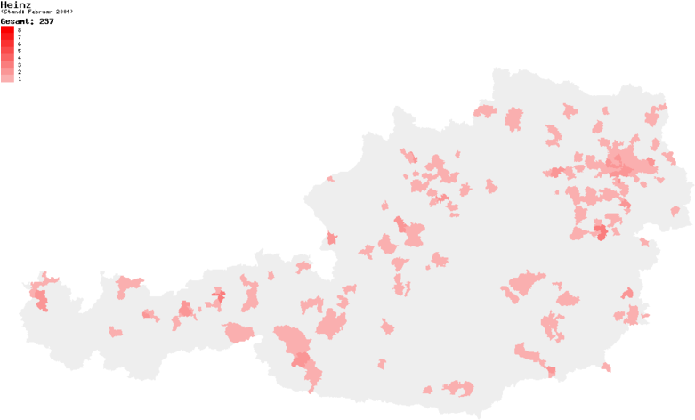 Verteilung Nachname Heinz At - Map (800x549), Png Download