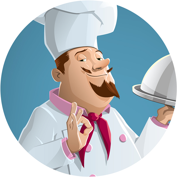 Vector On Behance Gradient Mesh And Linear - Chef Illustration (600x600), Png Download