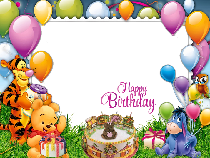 Birthday Frame - Happy Birthday Cartoon Frame (714x537), Png Download