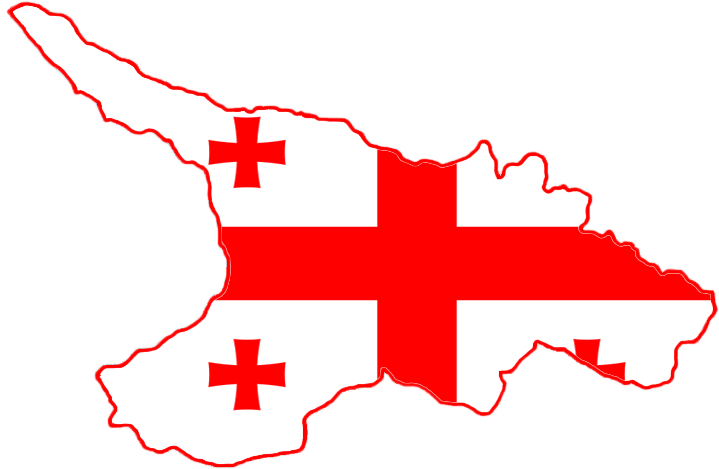Flag-map Of Georgia With It's Historical Territories - Flag Map Of Georgia (730x514), Png Download