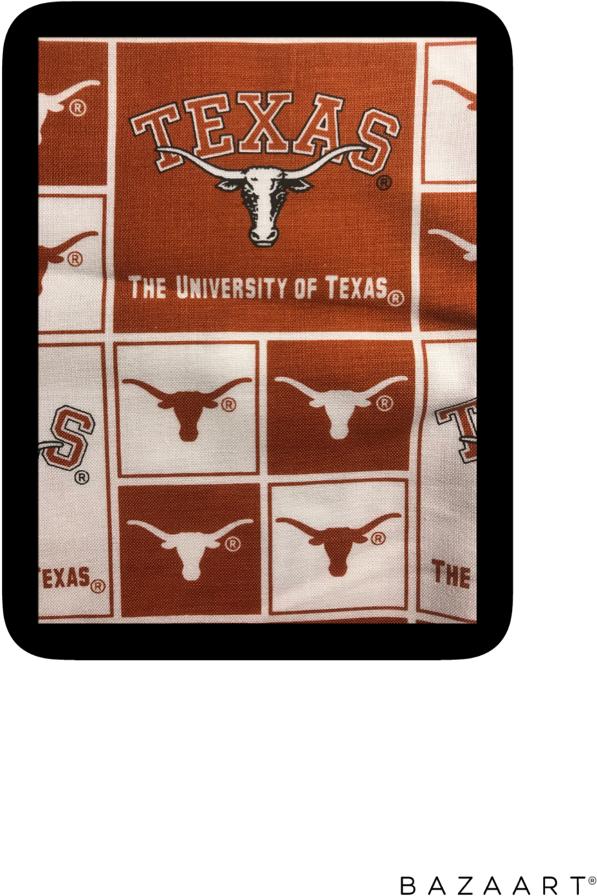 Texas Longhorns - Ncaa Cotton Texas Longhorns Allover Fab (1024x1560), Png Download