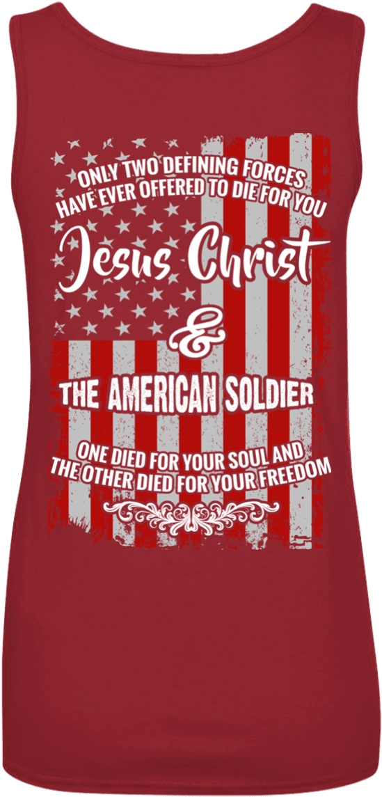 Jesus Christ And The American Soldier Tank Tops - Shirt (1155x1155), Png Download