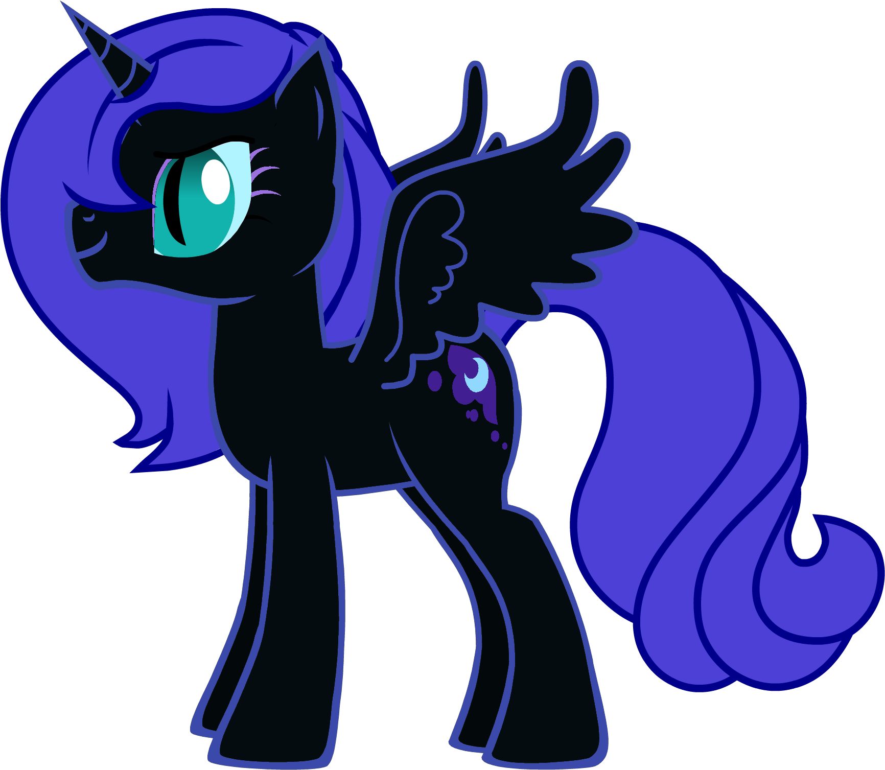 Hirespony New Nighmare Moon - Cartoon (1768x1556), Png Download