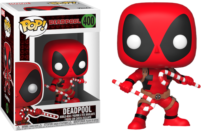 Deadpool With Christmas Candy Canes Pop Vinyl Figure - Funko Pop Marvel Christmas (763x498), Png Download