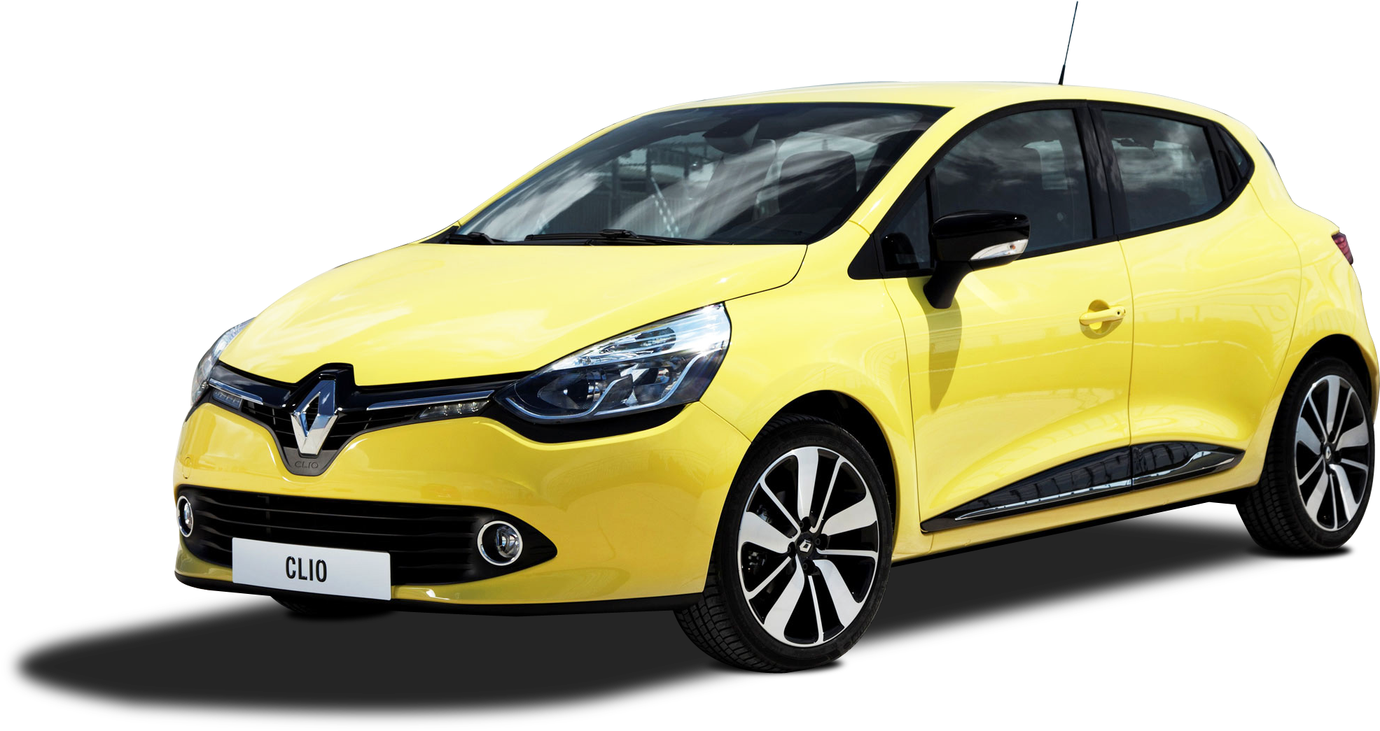Yellow Renault Clio Car Png Image - Renault Clio Png (2024x1094), Png Download