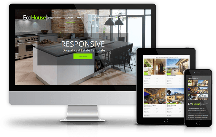 Drupal Eco House Min - Full Ecohouse Theme Wordpress (800x600), Png Download