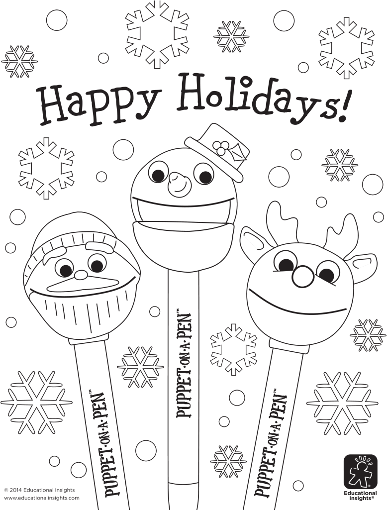 Artistic Happy Holidays Coloring Pages 4 (791x1024), Png Download