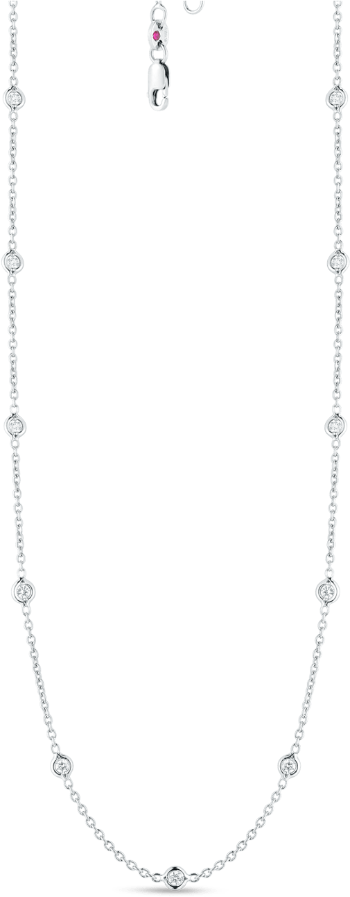 Roberto Coin Diamonds By The Inch 18k White - Roberto Coin Diamond Station Necklace (1600x1600), Png Download