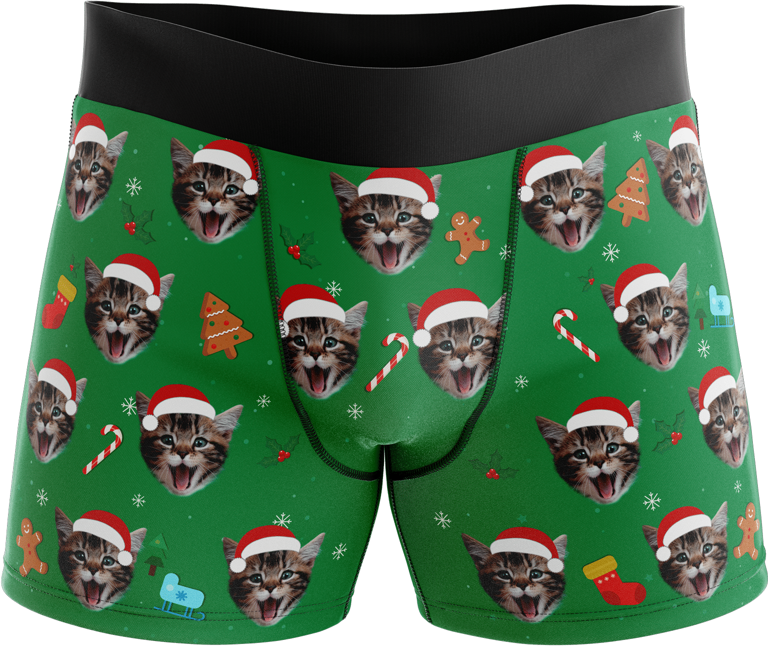 Cat Hat Boxers Santa - Briefs (2000x2000), Png Download