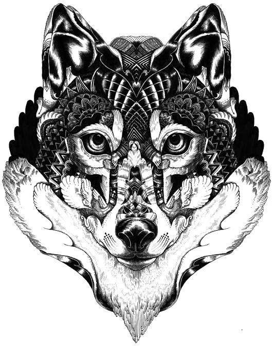 Wolf Mandala - Wolf Day Of The Dead (600x758), Png Download