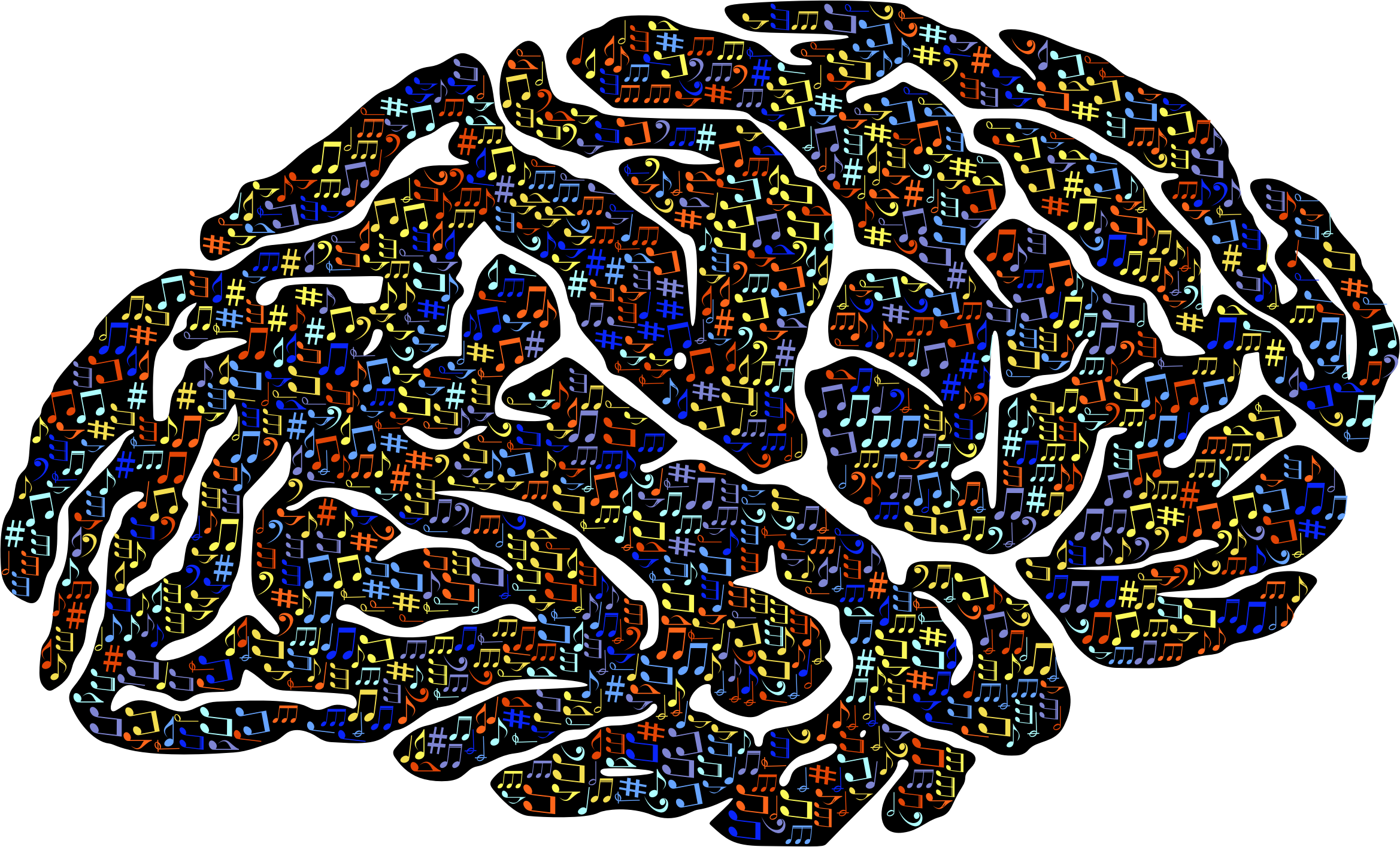 This Free Icons Png Design Of Musical Brain (2338x1414), Png Download