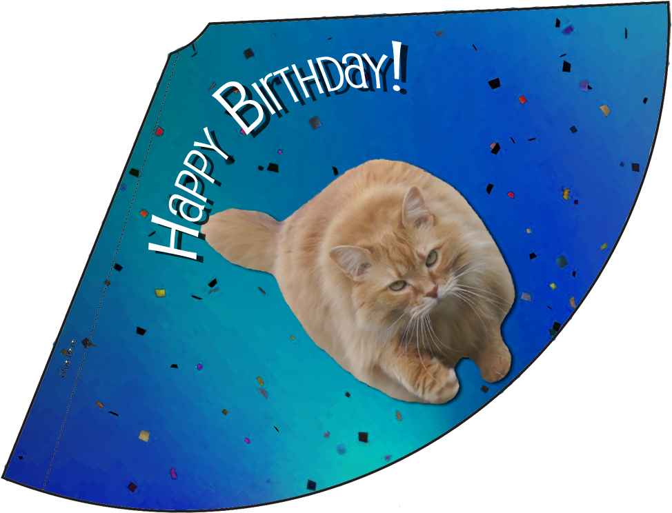 Luna Blue Confetti Birthday Hat - Party Hat (992x743), Png Download