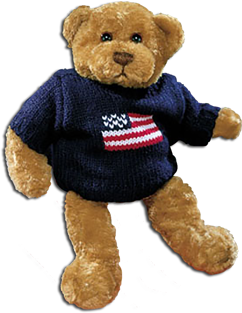 Gund Theodore Teddy Bear In Navy Sweater With American - Teddy Bear (790x1015), Png Download