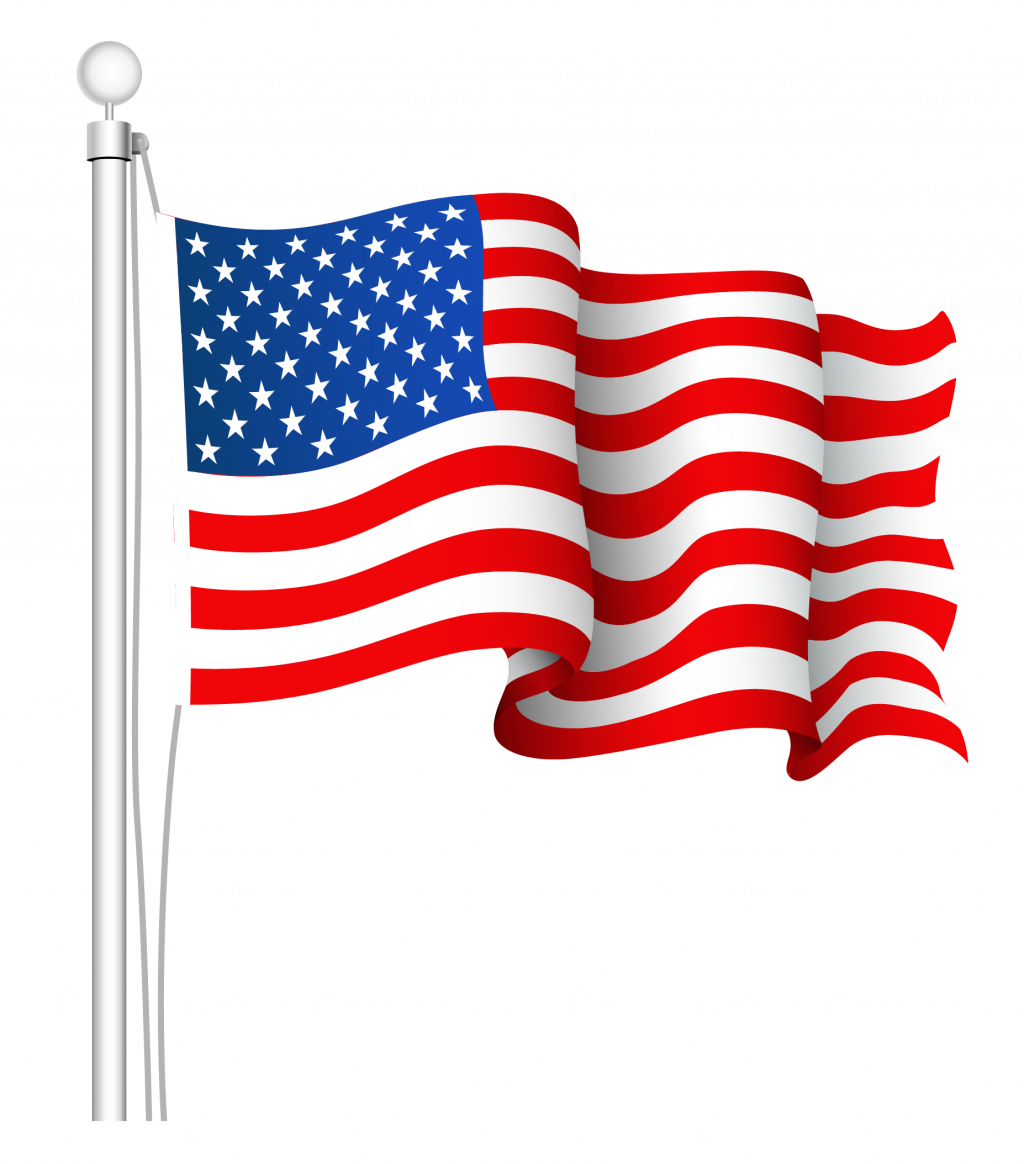 Collection Of Waving American Flag Drawing - American Flag Clip Art Png (1024x1164), Png Download