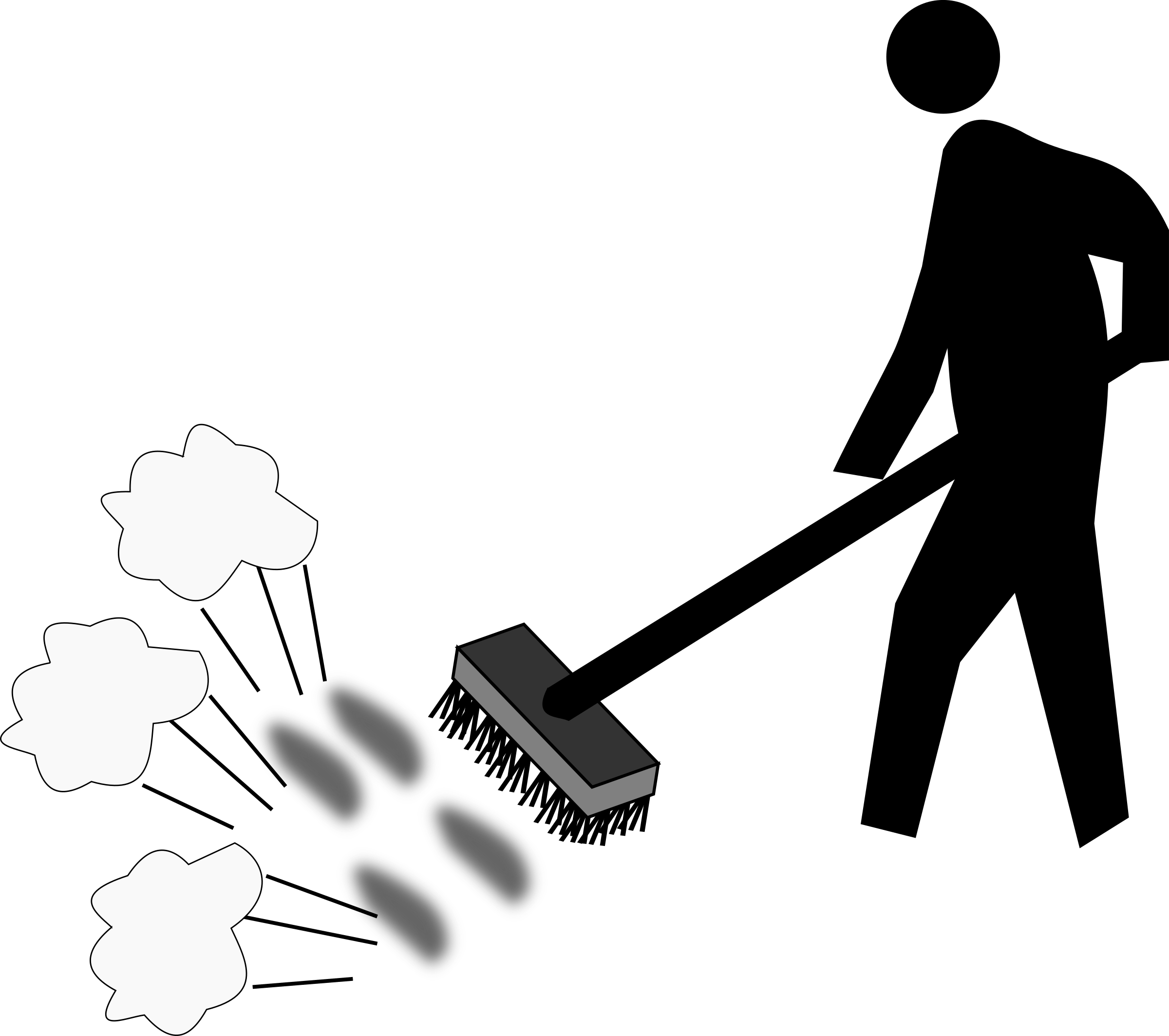 Clip Library Stock Png Black And White - Barrer El Polvo Dibujo (2400x2126), Png Download
