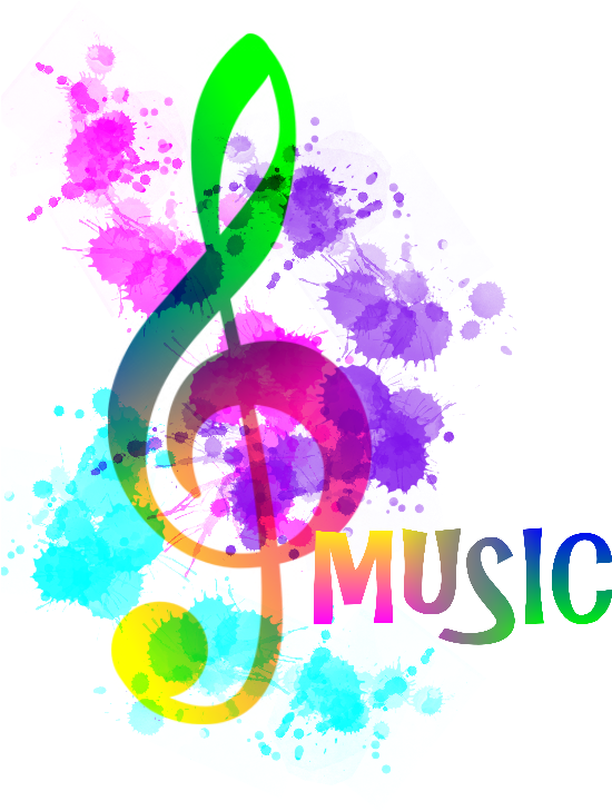 Rainbow Music Notes Png - Funky Treble Clef (565x800), Png Download