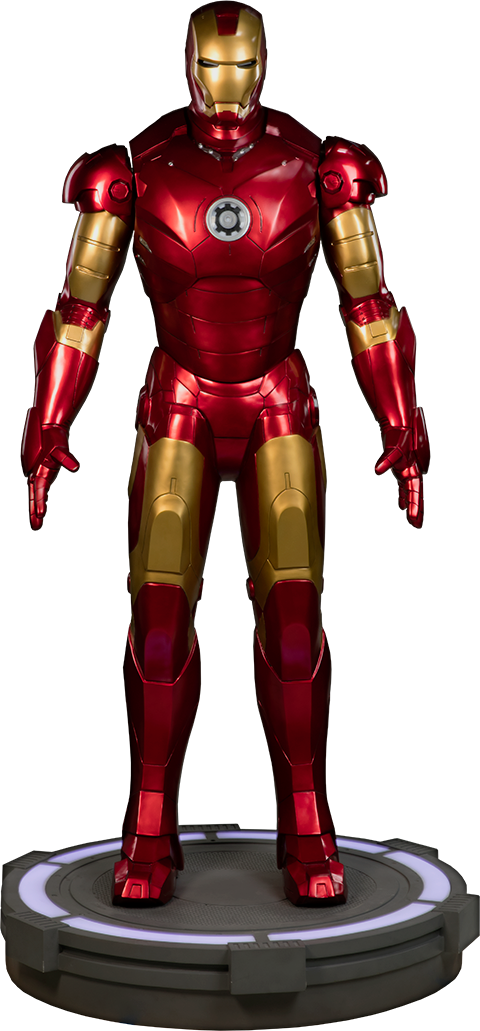 Iron Man Mark Iii Life-size Figure By Sideshow Collectibles - Iron Man - Mark Iii Life Size Statue (480x1031), Png Download