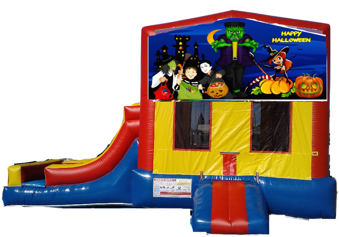 2 Lanes Side Slide Jumper Happy Halloween $180/day - Power Rangers (700x525), Png Download