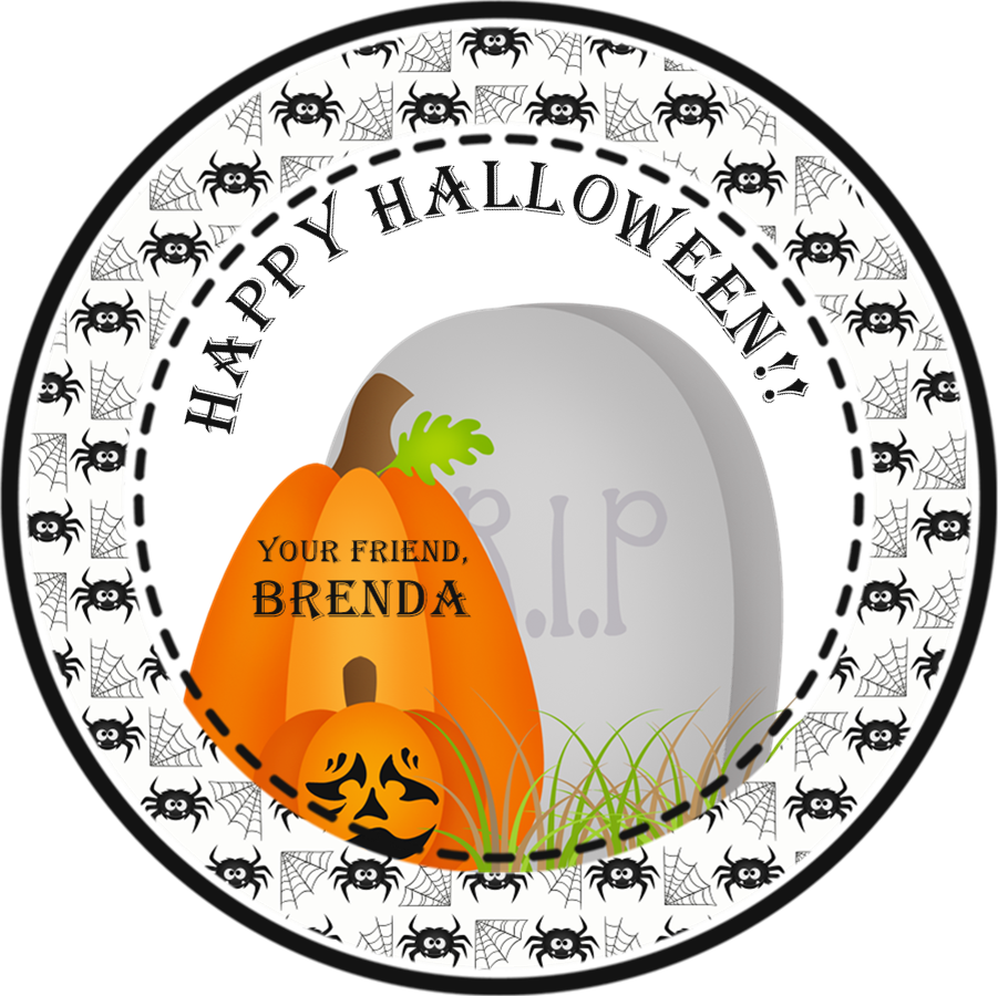 Tombstone Happy Halloween Stickers Or Favor Tags - Toe Tag (901x900), Png Download