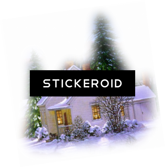 Christmas Home Holidays - Snowy Home Greeting Card (564x573), Png Download