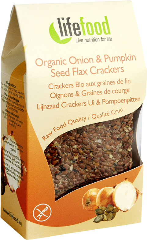 Lifefood Cracker Pumpkin - Lifefood Organic Lemon Ginger Flax Rolls 80g (1200x1200), Png Download