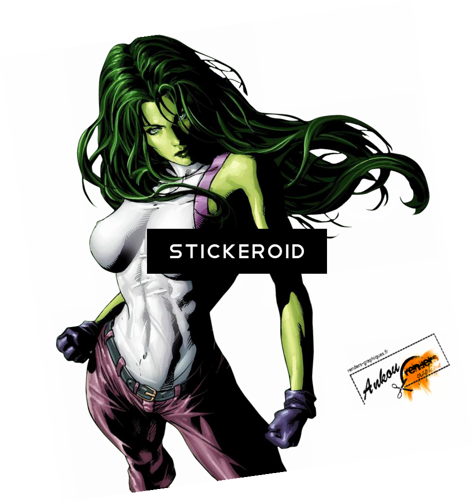 She Hulk - Cartoon (948x1007), Png Download