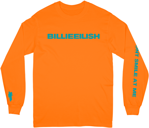 Orange Long Sleeve Shirt - Blosh Billie Eilish Merch (600x600), Png Download
