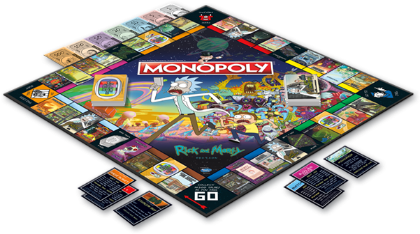 Rick And Morty Monopoly Board (600x600), Png Download