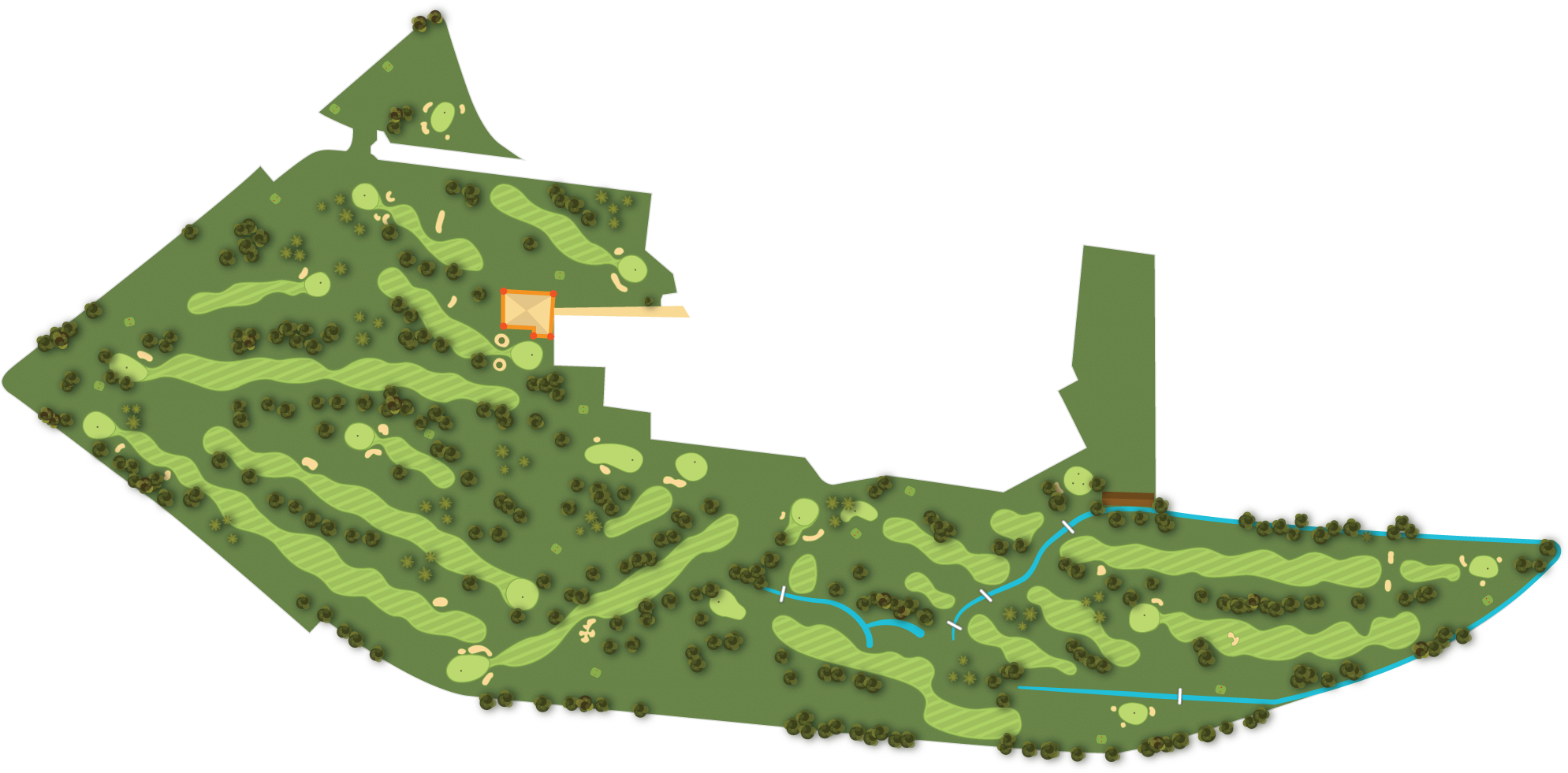 Cricket Pitch - Design Golf Course Scheme (2018x1018), Png Download