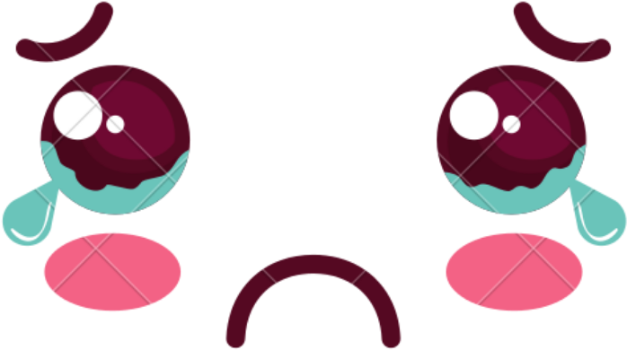 Sad Face Kawaii (1024x1024), Png Download