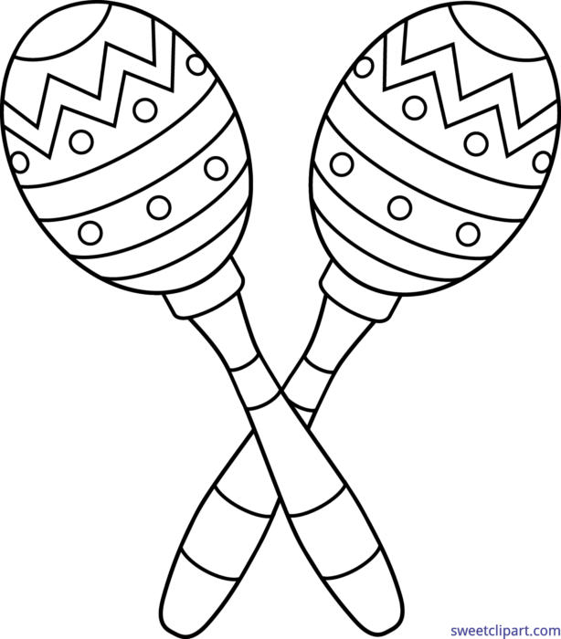 Picture Stock Huge Png Library All - Maracas Clipart Black And White (526x600), Png Download
