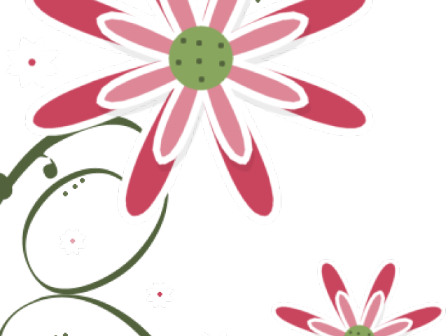 Flower Clipart Swirl - Pink Flower Clip Art (640x480), Png Download