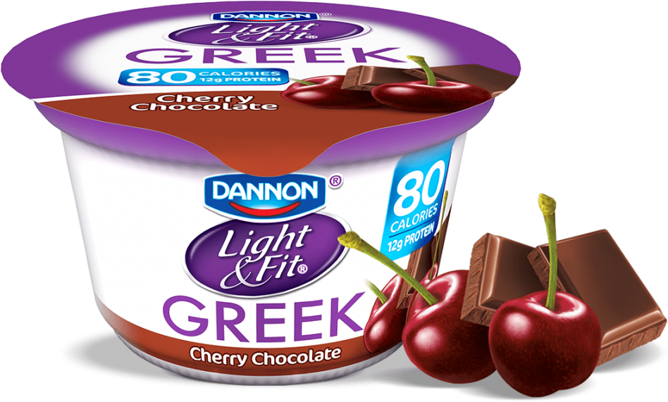 Cherry Chocolate Greek Yogurt - Dannon Light And Fit Greek Yogurt (1024x728), Png Download