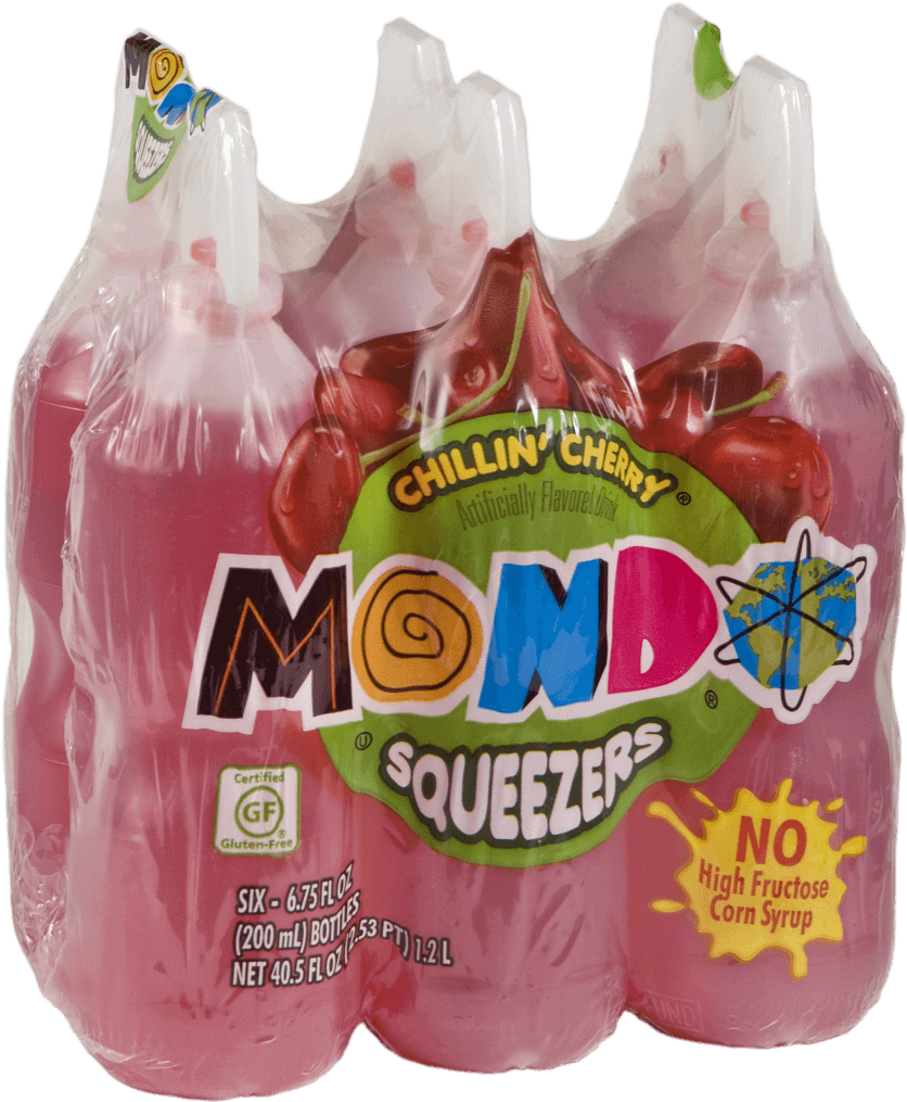 Mondo Chillin' Cherry - Mondo Squeezers, Chillin' Cherry - 6 Pack, 6.75 Fl (923x1024), Png Download