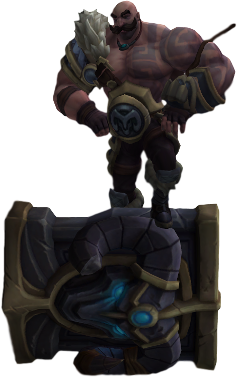 League Legends Braum - Figurine (548x798), Png Download