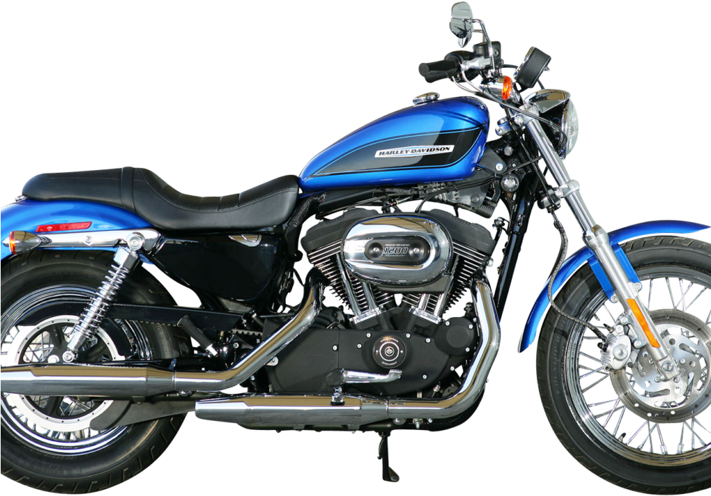 Blue Harley Davidson Motorcycle Bike Side View Png - 2001 Harley Davidson Motorcycle (1024x768), Png Download