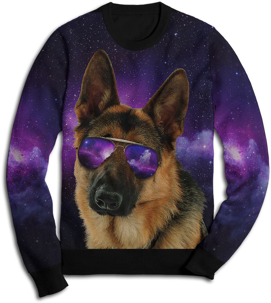 Home / - Dalmatian In Space Shades Sweater Apparel (900x1089), Png Download