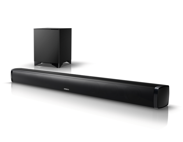 Soundbar With Tv R976x488 \ - Onkyo Ls-b50 , Envision Cinema Soundbar System (976x488), Png Download